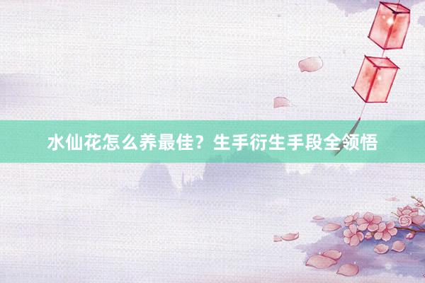 水仙花怎么养最佳？生手衍生手段全领悟